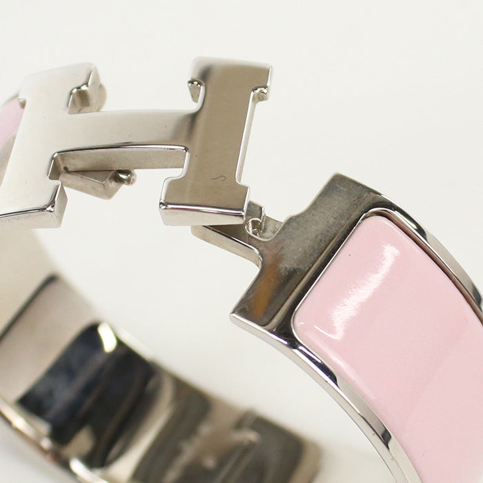 HERMES Click crack H Bangle/Palladium Plate pink Women