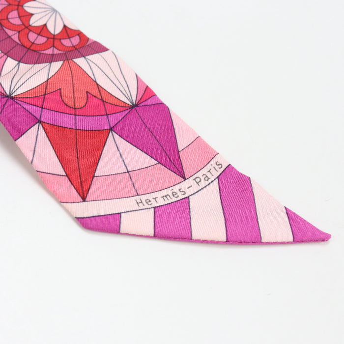 HERMES Scarf Twilly Stole silk pink(Multicolor) Women