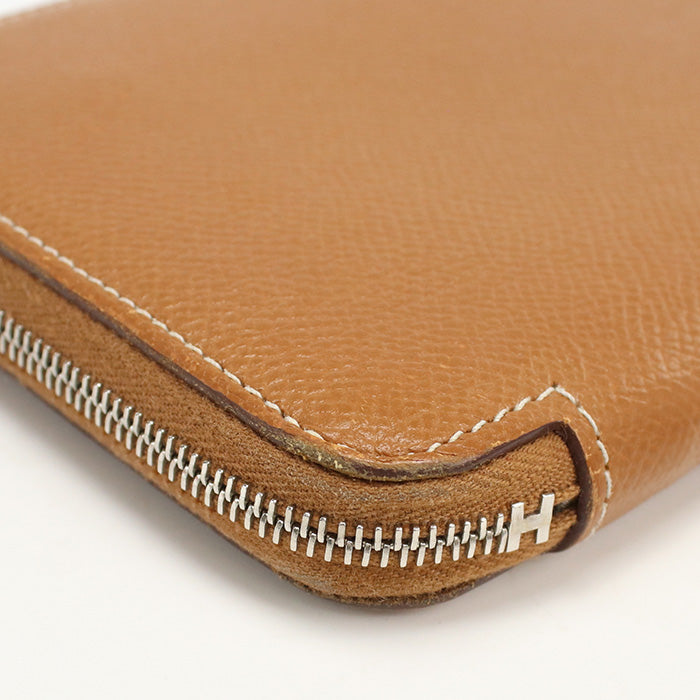 HERMES Azap Long Silk Inn PurseZip Around long wallet Epsom brown Women