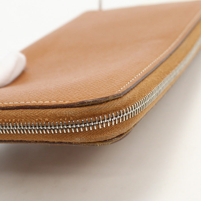 HERMES Azap Long Silk Inn PurseZip Around long wallet Epsom brown Women