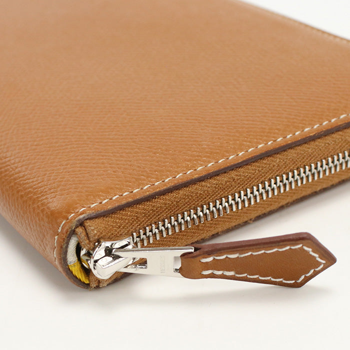 HERMES Azap Long Silk Inn PurseZip Around long wallet Epsom brown Women