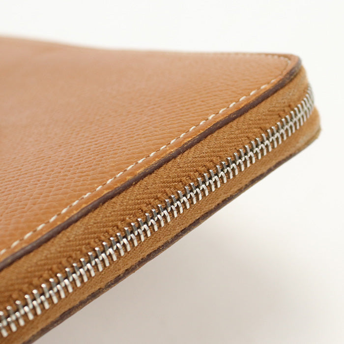 HERMES Azap Long Silk Inn PurseZip Around long wallet Epsom brown Women