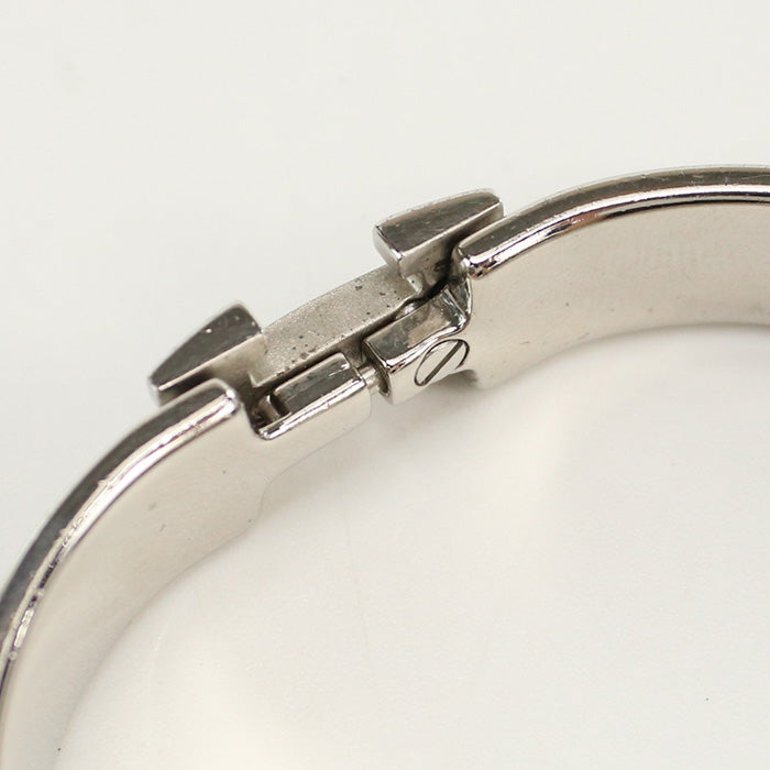 HERMES Click H Bangle/Palladium Plate red Women