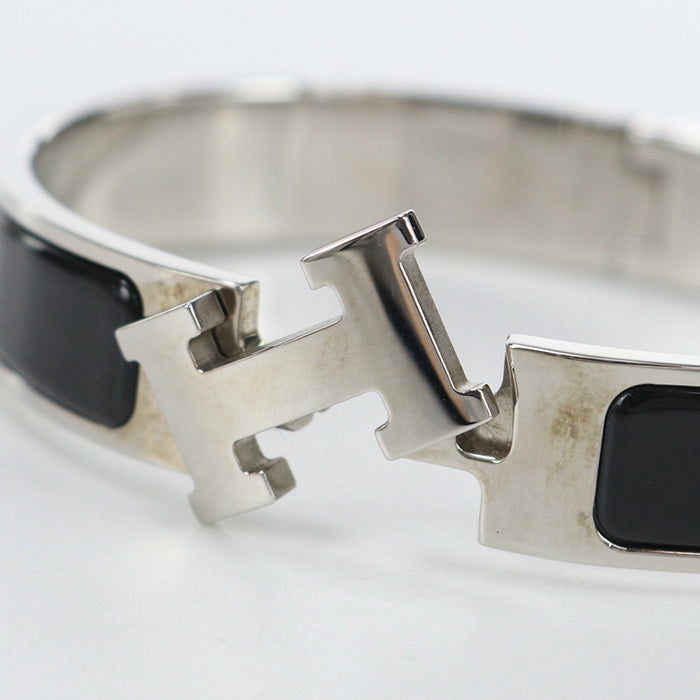 HERMES H703203FB01T5 Bangle Click Clack Click Ash PM H Breath metal,enamel black Women