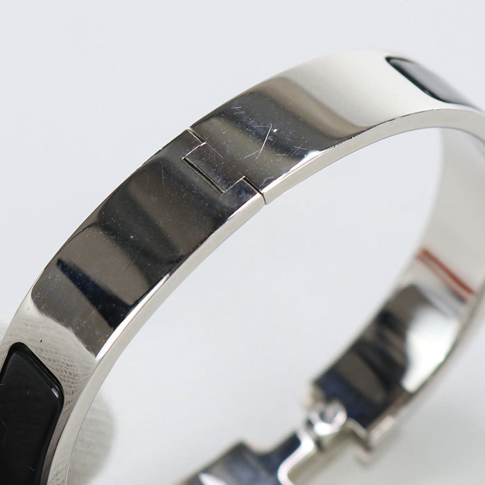 HERMES H703203FB01T5 Bangle Click Clack Click Ash PM H Breath metal,enamel black Women