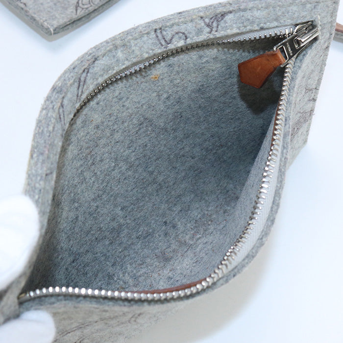 HERMES Tote Bag Karimi MM Tote Bag with Pouch felt,leather Light Grey Women
