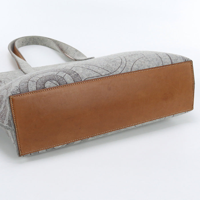HERMES Tote Bag Karimi MM Tote Bag with Pouch felt,leather Light Grey Women
