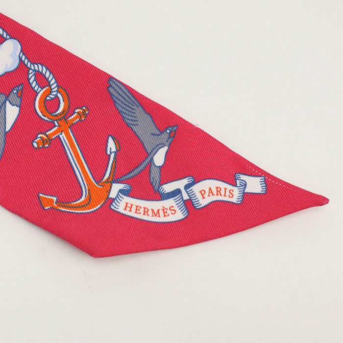 HERMES Scarf Sur mon nuage my cloud Twilly Stall Apparel Fashion accessories silk pink Women