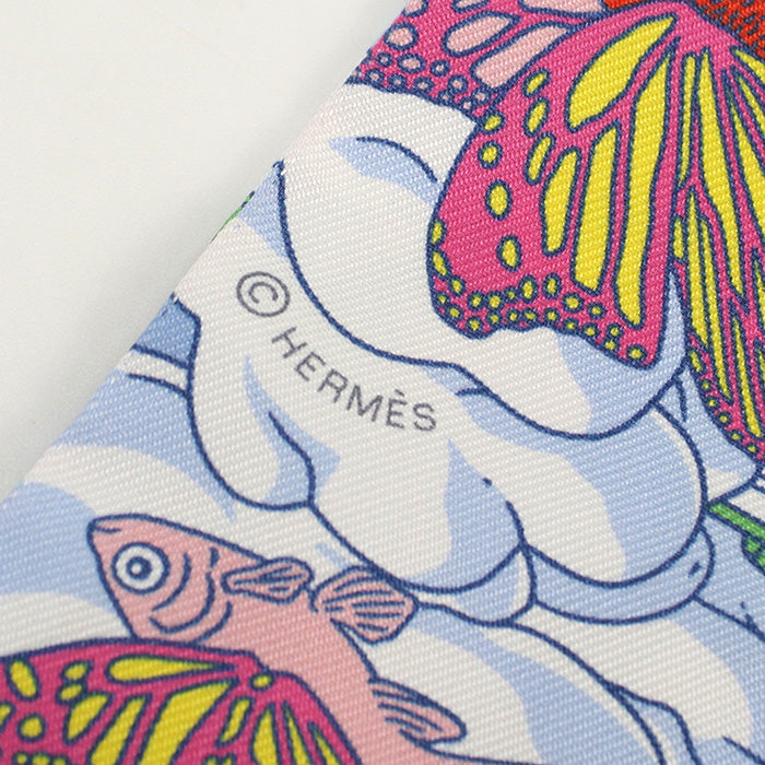 HERMES Scarf Sur mon nuage my cloud Twilly Stall Apparel Fashion accessories silk pink Women