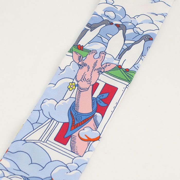 HERMES Scarf Sur mon nuage my cloud Twilly Stall Apparel Fashion accessories silk pink Women