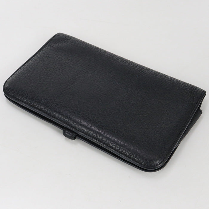 HERMES Dogon Duo Longwallet with double fold coin purse Taurillon Clemence black