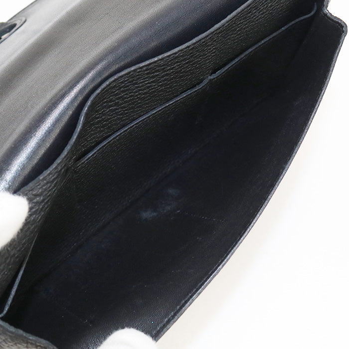 HERMES Dogon Duo Longwallet with double fold coin purse Taurillon Clemence black