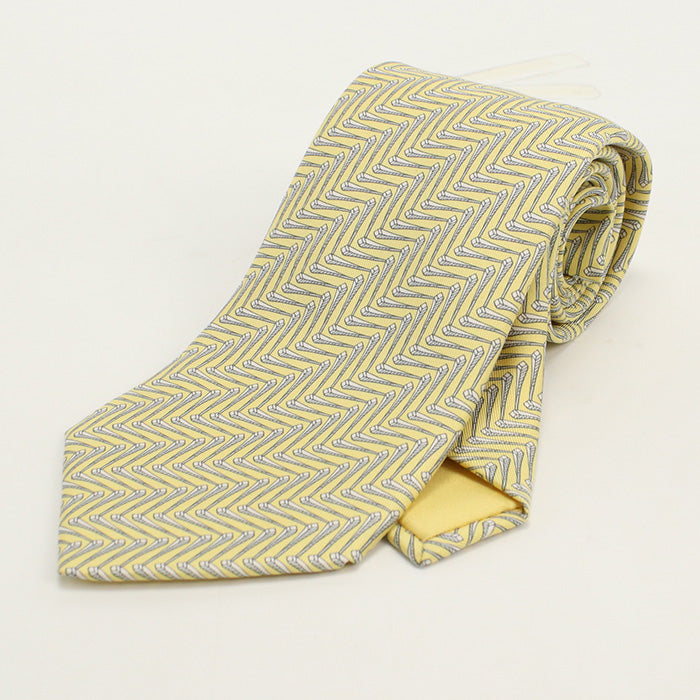 HERMES HE77762 Silk tie tie yellow mens
