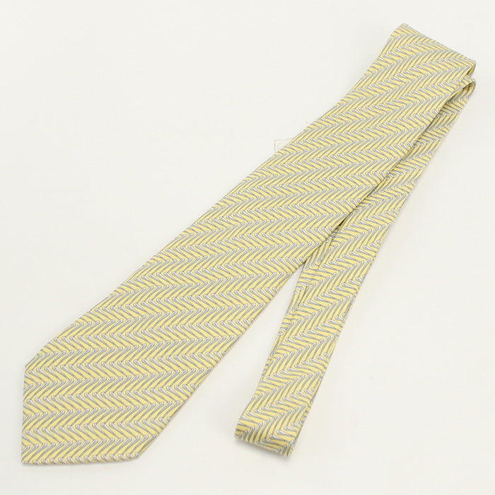 HERMES HE77762 Silk tie tie yellow mens