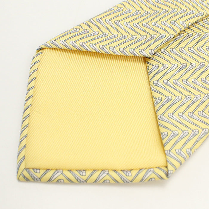 HERMES HE77762 Silk tie tie yellow mens