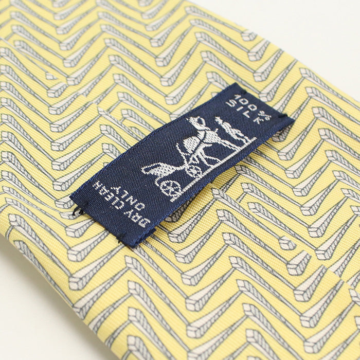 HERMES HE77762 Silk tie tie yellow mens