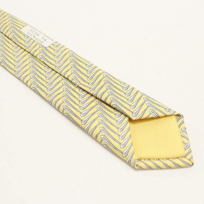 HERMES HE77762 Silk tie tie yellow mens