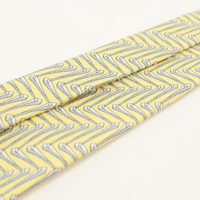HERMES HE77762 Silk tie tie yellow mens