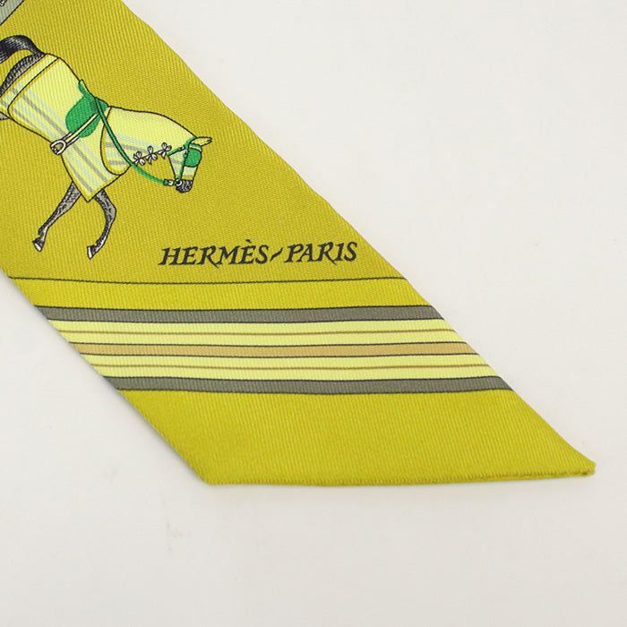 HERMES Scarf Twilly horse pattern Stall Apparel Fashion accessories silk Women
