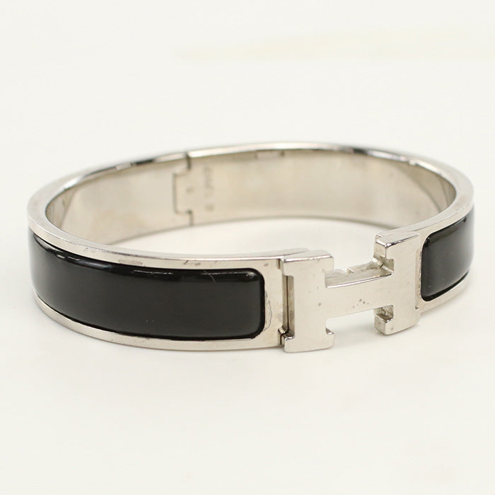 HERMES Bangle Click Clack Click Ash PM H Bracelet enamel,Gold Plated black Women(unisex)