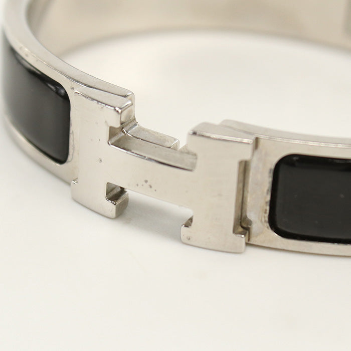 HERMES Bangle Click Clack Click Ash PM H Bracelet enamel,Gold Plated black Women(unisex)