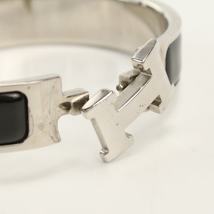 HERMES Bangle Click Clack Click Ash PM H Bracelet enamel,Gold Plated black Women(unisex)