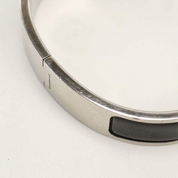 HERMES Bangle Click Clack Click Ash PM H Bracelet enamel,Gold Plated black Women(unisex)