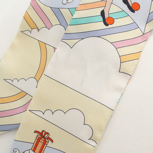 HERMES 063849S Scarf Twilly CARRES VOLANTS shawl silk multi Women