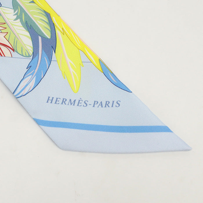 HERMES Scarf Twilly 「Dance Pacific」 Stall Apparel Fashion accessories silk Multicolor Women