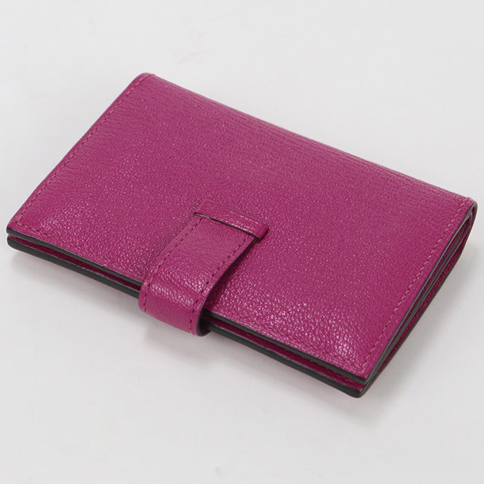 HERMES Card Case Bean mini Business card,Multi-purpose case Chevre purple Women(unisex)