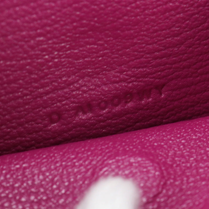 HERMES Card Case Bean mini Business card,Multi-purpose case Chevre purple Women(unisex)