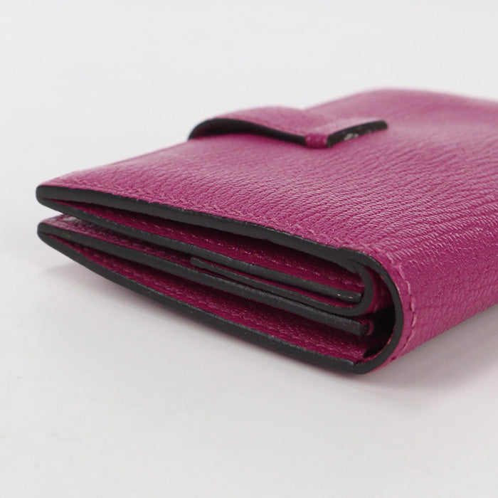 HERMES Card Case Bean mini Business card,Multi-purpose case Chevre purple Women(unisex)