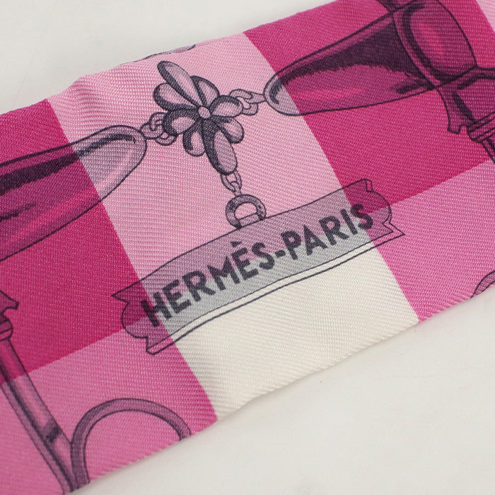 HERMES Scarf Twilly horse bite and chain Stall silk Multicolor Women