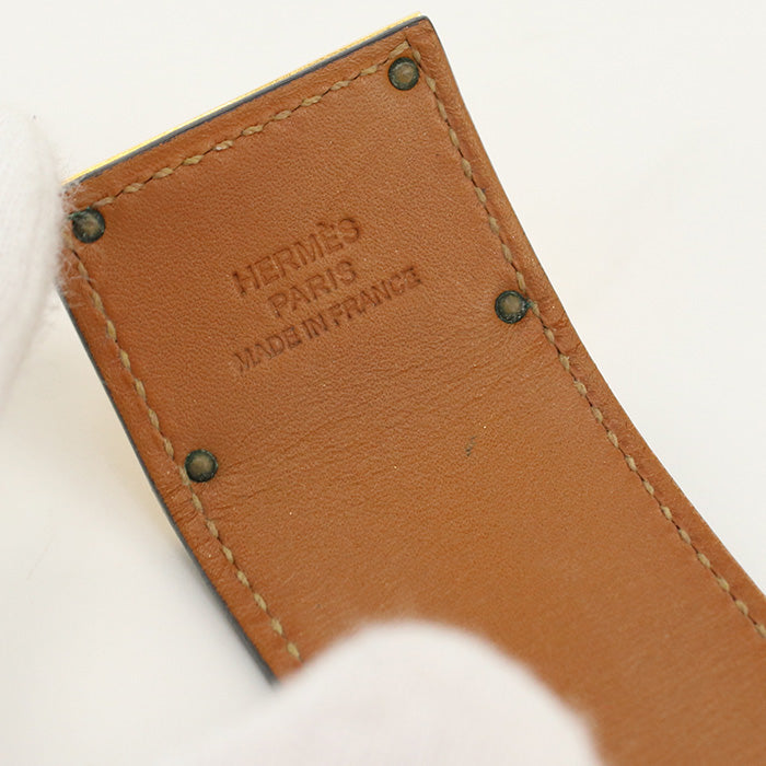 HERMES Kelly dog Bangle leather black Women