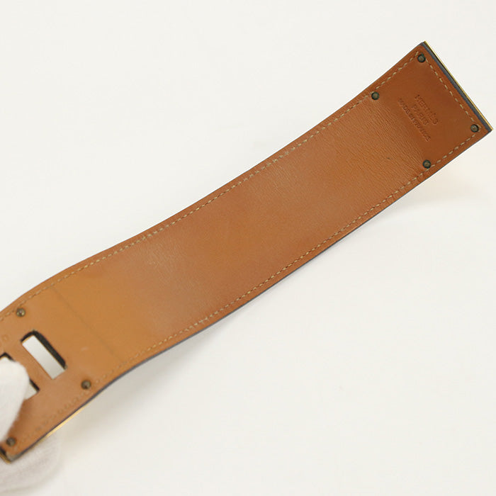 HERMES Kelly dog Bangle leather black Women