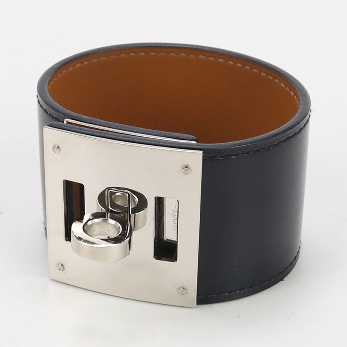 HERMES H072928CK89T1 Bangle Kelly Dog Thick Bangle leather black Women(unisex)