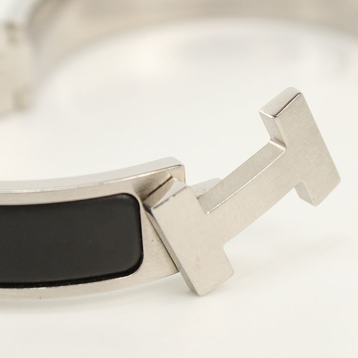HERMES Bangle Click Clack Click Ash PM Bracelet Thin bangle Palladium Plate Silver Women