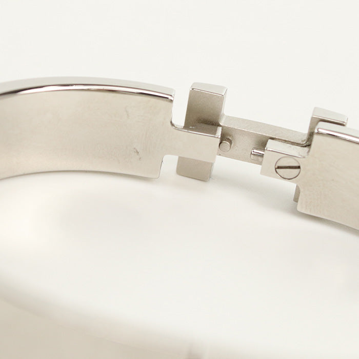 HERMES Bangle Click Clack Click Ash PM Bracelet Thin bangle Palladium Plate Silver Women
