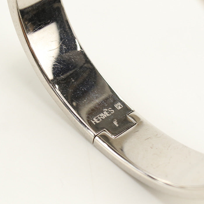 HERMES Bangle H Click Crack PM Bracelet enamel,Gold Plated white Women