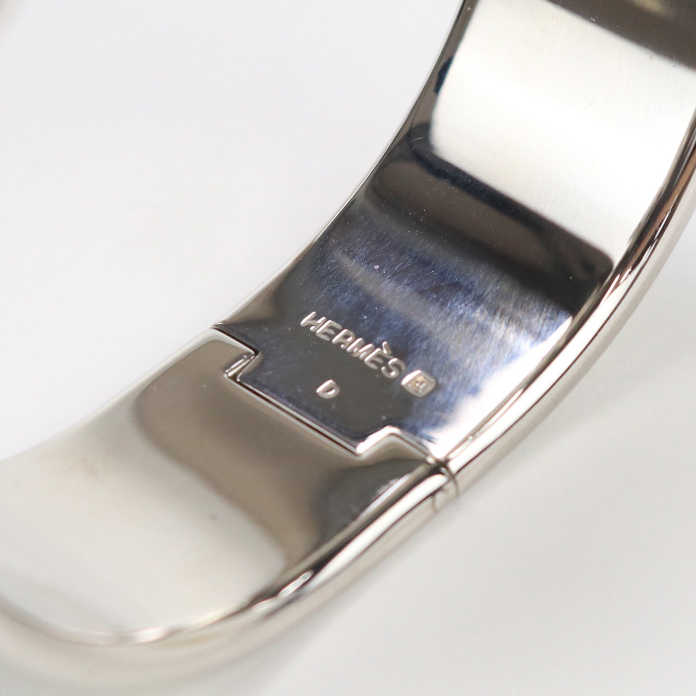 HERMES Bangle Click crack H Bracelet metal,enamel Silver/Light Blue Women