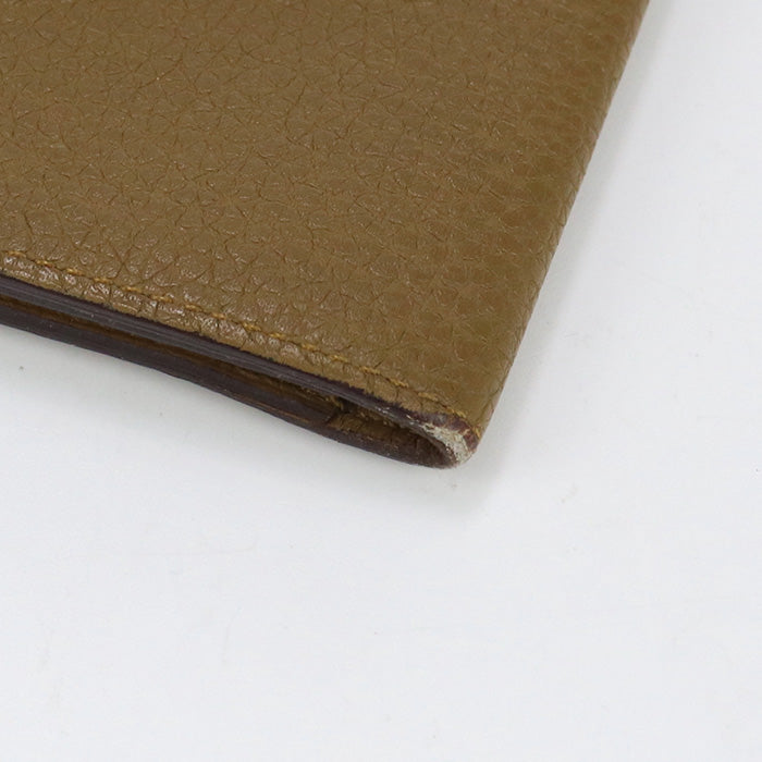 HERMES Dogon compact name card holder Togo brown Women