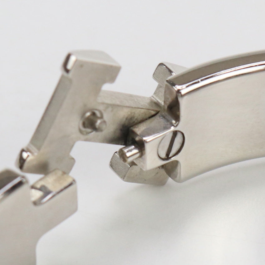 HERMES Bangle Click H Thin Bracelet bracelet metal,enamel Silver/Red Women