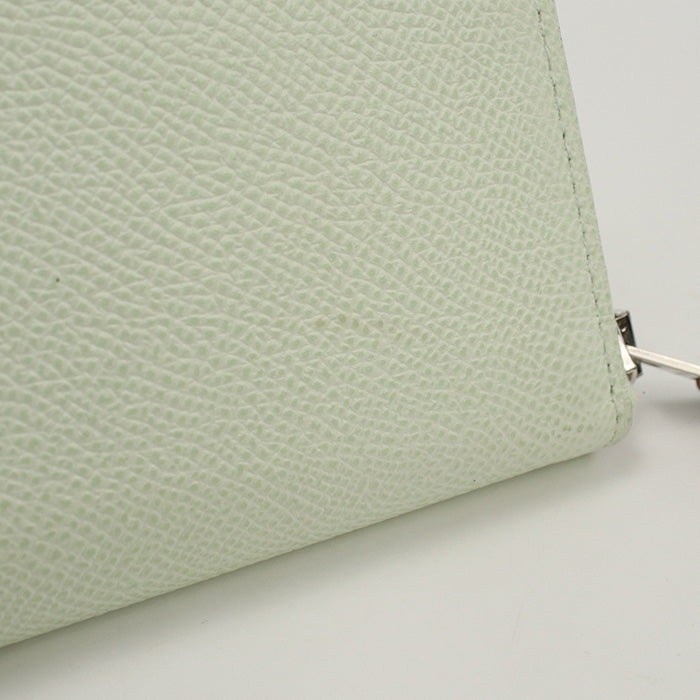 HERMES Long Wallet Azap long silk in Zip Around Wallet Purse Epsom Light Green unisex