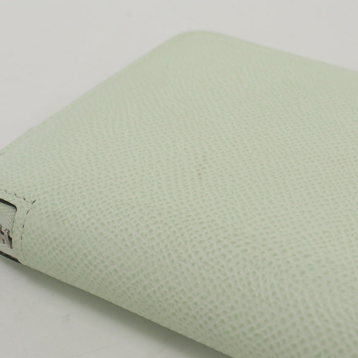 HERMES Long Wallet Azap long silk in Zip Around Wallet Purse Epsom Light Green unisex