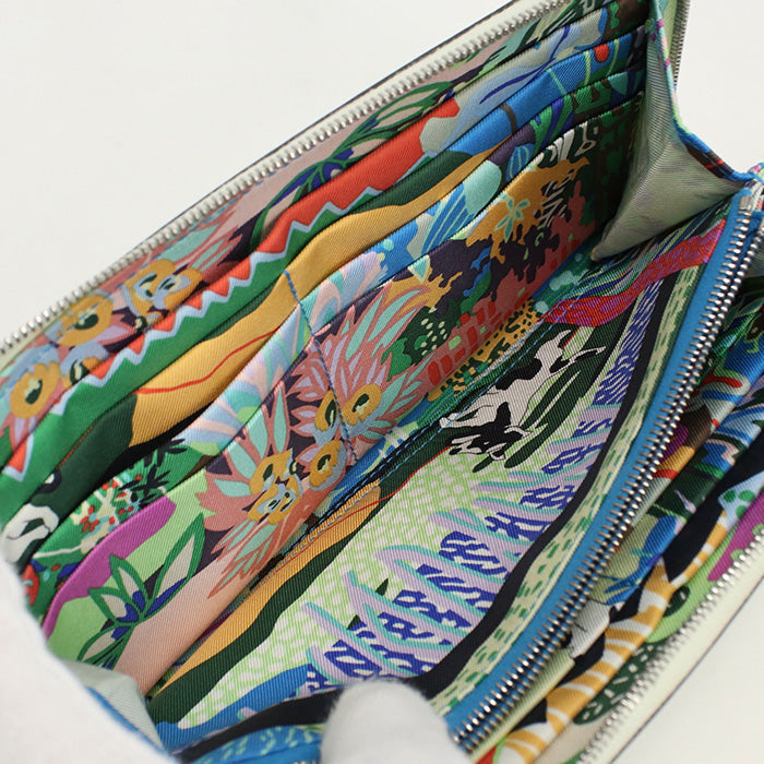 HERMES Long Wallet Azap long silk in Zip Around Wallet Purse Epsom Light Green unisex