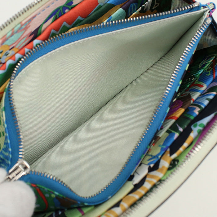 HERMES Long Wallet Azap long silk in Zip Around Wallet Purse Epsom Light Green unisex