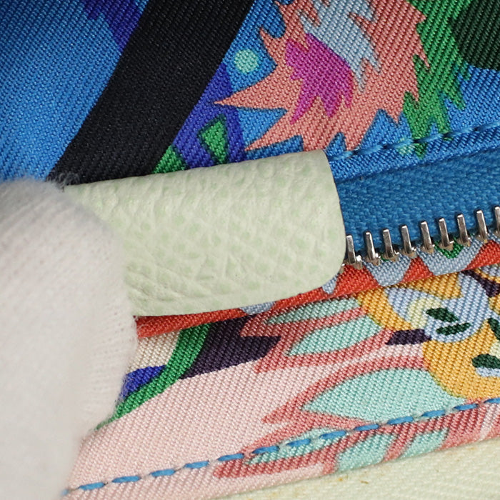 HERMES Long Wallet Azap long silk in Zip Around Wallet Purse Epsom Light Green unisex