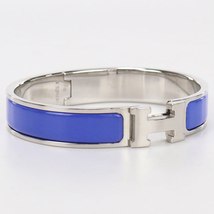 HERMES Bangle Click H Thin bangle Palladium,enamel blue Women