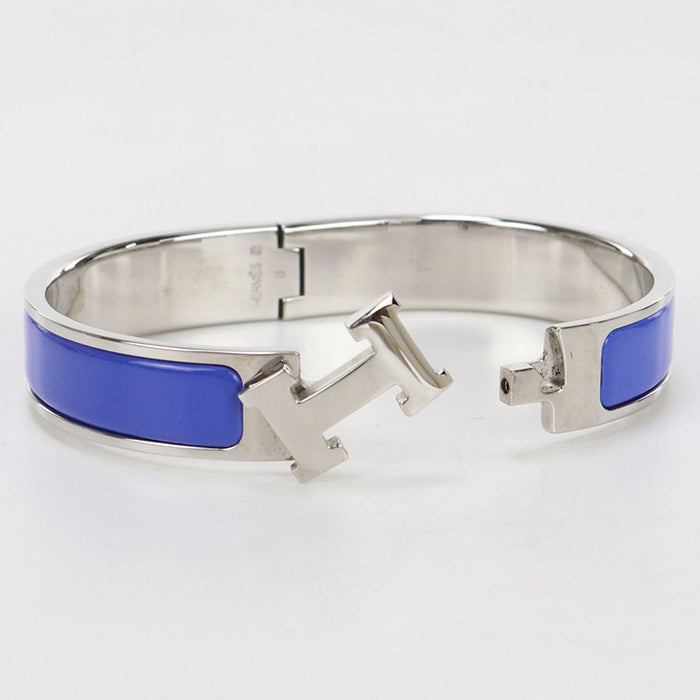 HERMES Bangle Click H Thin bangle Palladium,enamel blue Women