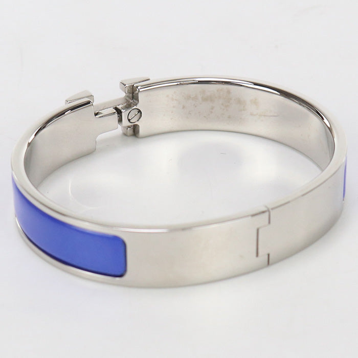 HERMES Bangle Click H Thin bangle Palladium,enamel blue Women